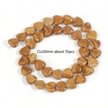 11x10 毫米心形天然瑪瑙拉長石東陵石英珠散裝間隔珠用於製作珠寶 Diy 發現物 - 11x10mm about 35pcs - 查看 26