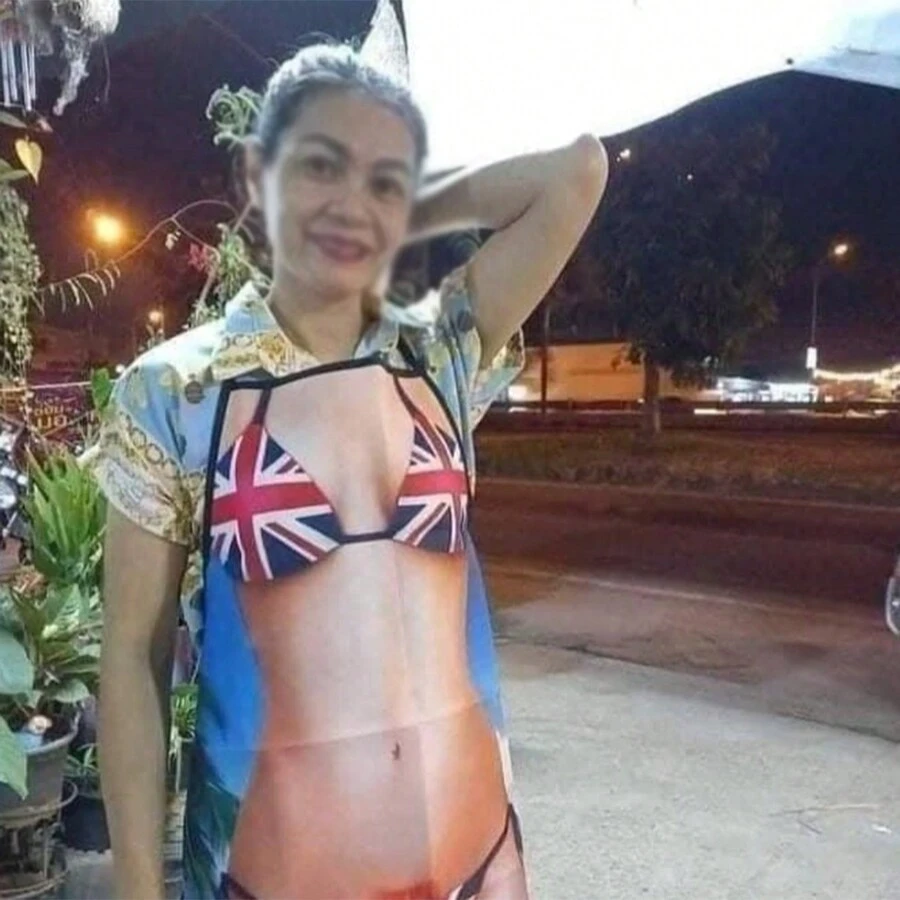 1 件创意涤纶比基尼设计性感有趣个性化派对婚礼围裙女士 - 彩色 - 查看 1