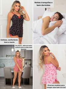 Women Pajama Sets - Black and White - View 4
