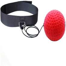 拳擊反應球套裝(1入)與頭帶,適合反應、速度、反應拳、戰鬥技巧和手眼協調訓練-紅色 - 紅色 - 查看 9