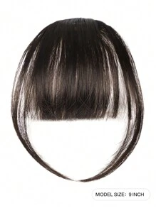 Synthetic Hair Extensions Clip In Bangs Hair Clip On Wispy Bangs Fringe With Temples Hairpieces For Women Clip On Air Bangs Flat Neat Bangs Hair Extension For Daily Wear - Chocolate Brown - View 3