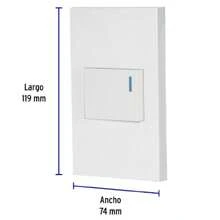 Placa armada 1 interruptor, 1.5 módulos, Española, blanco - Blanco - Ver 3