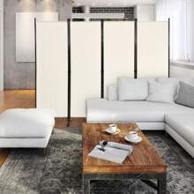 4-Part Room Divider, 173 Cm High Folding Screen With Metal Frame, Folding Privacy Screen For Living Room, Bedroom & Office