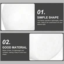 4/6/8/10pcs Foam Cake Embryo Craft Polystyrene Foam Ball Cake Diy Mold Faux Cake For Display Flower Arranging Foam Cake Shape Foam Cake Forms Foam Cake Form White Paper Cup Foam Block - White - View 7