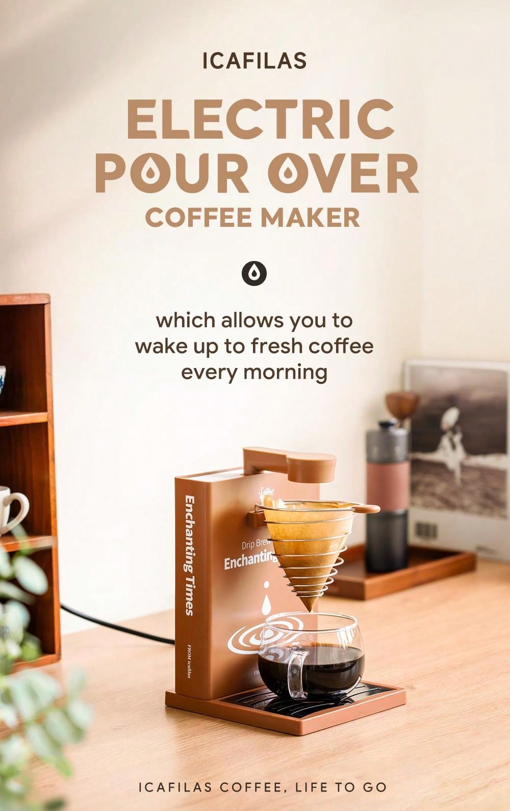 1pc Automatic Espresso Machine, Drip Coffee Maker With BuiltIn Grinder, Hot Or Iced Coffee