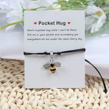 1pc, Bee Happy, Little Pocket Hug Bracelet, Positivity Encouragement Gift, Valentine Gift, Birthday Gift, Cheer Up Card, Cute Friendship Present, Gifts For Friends - Gold - View 13