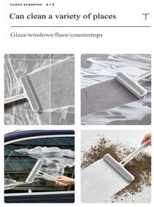 1入家庭多功能4合1玻璃清潔刷雙面刮水器屏幕刷玻璃刮刷海面刮器窗户清潔器干濕浴室櫃臺清潔刷 - 藍色 - 查看 5