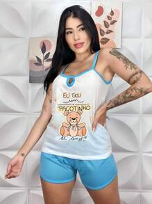 Women Pajama Sets - Màu xanh lam - Xem 1