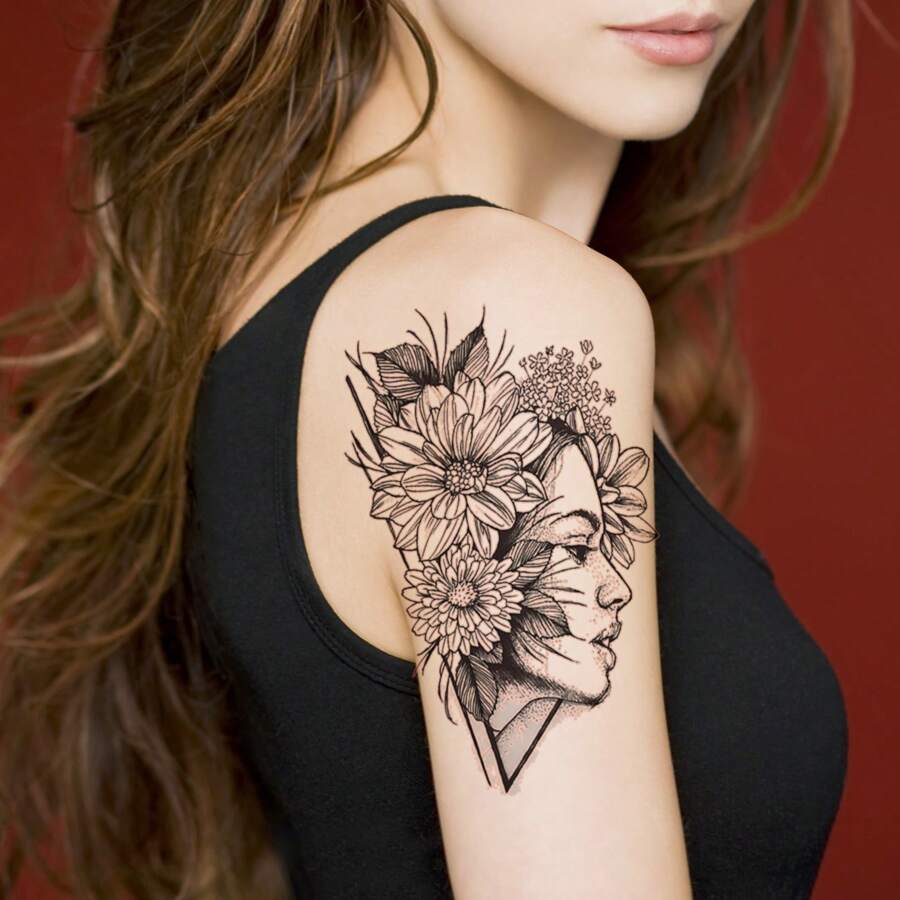 4 Half Arm Temporary Tattoos Sleeve Tattoos Waterproof Realistic Long