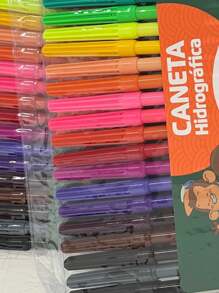 Canetinha Escolar Hidrográfica 24 cores Leo&Leo Hidrocolor - Multicolorido - Visão 2
