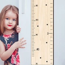 1入組木製生長曲線尺,牆掛式身高測量尺,適用於兒童 - 原木色 - 查看 5