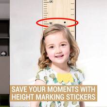 1入組木製生長曲線尺,牆掛式身高測量尺,適用於兒童 - 原木色 - 查看 3