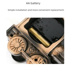 1只新式老式火車造型鬧鐘,創意塑料桌鐘,時尚家居裝飾和禮物 - 灰色 - 查看 6