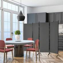 4-Part Room Divider, 173 Cm High Folding Screen With Metal Frame, Folding Privacy Screen For Living Room, Bedroom & Office