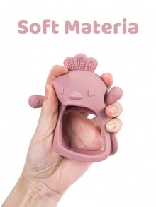 1 件婴儿出牙玩具硅胶出牙手套适用于 3 个月以上婴儿防掉落腕手牙胶婴儿咀嚼玩具满足吸吮需求 - 粉色 - 查看 7