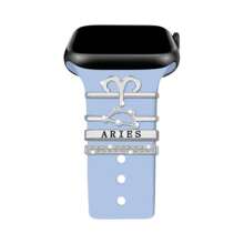 2024 Mới 12 Chòm sao Trang trí Nhẫn Tương thích với Apple Watch Silicone 49mm 45mm 44MM 42mm 41mm 40mm 38mm Loạt 8 7 6 5 4 3 Kim loại Kim cương Phụ kiện - Bạc - Xem 15