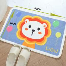 1pc Cartoon Thicker Crystal Velvet Bathroom & Bedroom & Door Mat Absorbent & Non-Slip & Quick Dry Carpet - Navy Blue - View 2