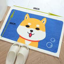 1pc Cartoon Thicker Crystal Velvet Bathroom & Bedroom & Door Mat Absorbent & Non-Slip & Quick Dry Carpet - Navy Blue - View 3