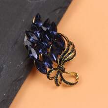 時尚創意新式復古鑲鑽胸針花束造型針簇優雅女士胸花配件 - A03 - 查看 3