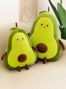 1入組酪梨造型毛絨玩具創意午睡枕頭坐墊娃娃,家居水果造型填充玩具禮物 - 軍綠色 - 查看 1