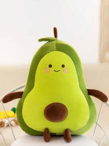 1入組酪梨造型毛絨玩具創意午睡枕頭坐墊娃娃,家居水果造型填充玩具禮物 - 軍綠色 - 查看 3