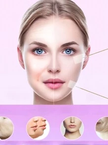 40 Piezas de Set Invisible Pegatinas De Cara Delgada En Forma De V - Blanco - Ver 6