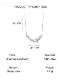 1條s925純銀華麗時尚的星形鑽石吊墜項鍊,適合女性日常佩戴或作為禮物贈送給朋友、長者或愛人 - 銀色 - 查看 4