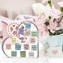 自我激励装饰提醒 - 用于治愈心理健康的心形亚克力礼物，用于学校辅导办公室和办公桌的印刷装饰 - 为学校辅导员和治疗师提供的办公室礼物 - 白色 - 查看 3