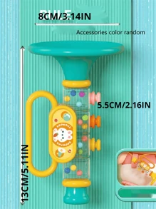 嬰兒喇叭小號、兒童樂器口哨、嬰兒玩具吹音樂、兒童吹口琴口哨、練習發聲玩具(配件顏色隨機) - 藍色 - 查看 3