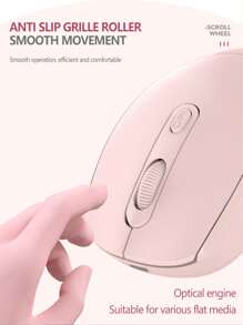 无线鼠标，电子竞技游戏静音鼠标，适用于笔记本电脑和台式电脑 - 粉色 - 查看 7