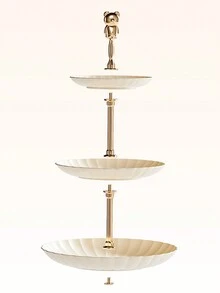1pc Luxury Dessert Stand For Fruits & Cakes, Afternoon Tea Pastry Stand - Milky White - View 7