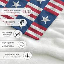 1入組柔軟溫暖美國國旗毯,超柔軟舒適法蘭絨毯,只是一個喜愛拖拉機的男孩毯子禮物,全季節多功能禮物毯,適用於聖誕節、感恩節、新年等節日禮物 - 彩色 - 查看 5