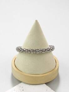 1 件簡約復古風格混色粗銀鍊手鍊女式,適合日常佩戴和派對 - 彩色 - 查看 3