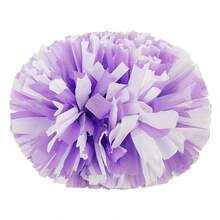 2 PCS Flower Ball Cheerleaders Holding Flower Dance Performance Props Square Dance Ball Dance Handle Shake Flower Students Cheer, Suitable For Outdoor - Handle White Purple - View 2