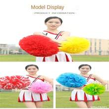 2 PCS Flower Ball Cheerleaders Holding Flower Dance Performance Props Square Dance Ball Dance Handle Shake Flower Students Cheer, Suitable For Outdoor - Handle White Purple - View 4