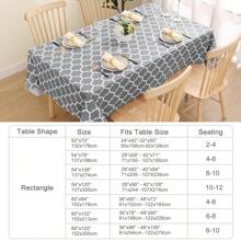 Rectangle Table Cloth, Waterproof Vinyl Tablecloth With Flannel Backing For Rectangle Tables, Wipeable Spillproof Plastic Tablecloths For Dining, Camping, Indoor And Outdoor (52" X 70", Grey) Visit The Smiry Store - one-size - View 6
