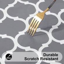 Rectangle Table Cloth, Waterproof Vinyl Tablecloth With Flannel Backing For Rectangle Tables, Wipeable Spillproof Plastic Tablecloths For Dining, Camping, Indoor And Outdoor (52" X 70", Grey) Visit The Smiry Store - one-size - View 5