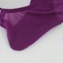 Men's Sexy Fashionable See-Through Mesh Hollow Out Briefs With Double Straps - Purple - View 2