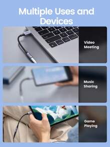 UGREEN USB C To 3.5mm Audio Adapter DAC Chip Compatible With MacBook 15 Pro Max IPAD Mini 6, IPad Pro, Surface Pro 7, XPS, Pro 2020 Headphone Audio Adapter - Grey - View 5