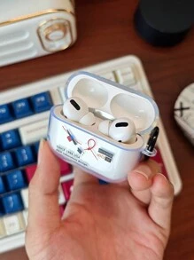 1pc Creative Red Shoelace Style Earphone Case With Hook, Compatible With Airpods 1/2/3/Pro/Pro2 - Multicolor - View 4