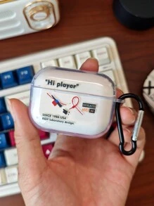 1pc Creative Red Shoelace Style Earphone Case With Hook, Compatible With Airpods 1/2/3/Pro/Pro2 - Multicolor - View 1