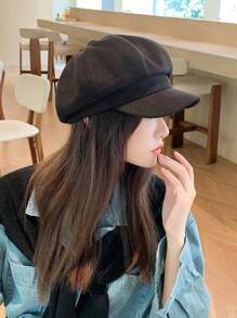 女士實色貝雷帽&貝雷帽&報童帽&畫家帽，春/夏，韓國風格