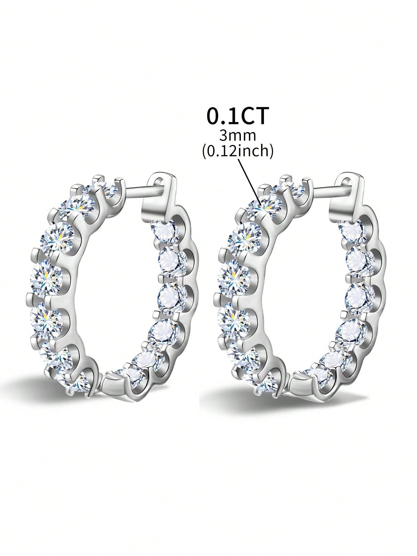 1 paio di orecchini con pendente a fiore con diamante in moissanite certificato di colore D da 1