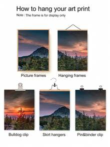 3入組山景森林日落客廳壁畫,帶有美麗風景的畫布列印品 - 彩色 - 查看 5