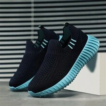 女士透氣低幫運動休閒鞋,跑步鞋,輕量舒適運動鞋 - 藍色 - 查看 2