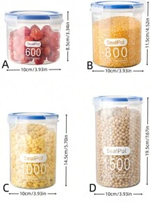 1pc Grain Storage Tank, Plastic Grain Storage Box, Airtight Tank - Clear - View 2