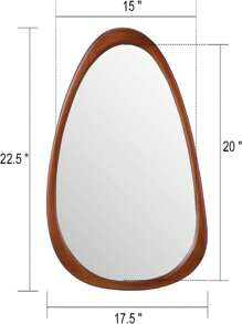 Asymmetrical Wood Wall Frame Mirror,Irregular Mirror,,Abstract Assymetrical Decorative Mirror, For Living Room Bedroom Entryway Bathroom Home Decor