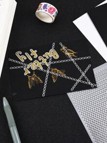 1 Pièce Autocollant En Or Et Argent À Estampage Chaud, Chaîne En Argent, Pour La Décoration D'album De Journal De Bricolage De Scrapbooking, Accessoires D'emballage De Cadeau - Multicolore - Voir 4