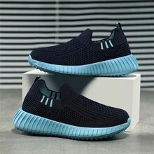 女士透氣低幫運動休閒鞋,跑步鞋,輕量舒適運動鞋 - 藍色 - 查看 3