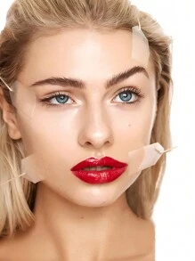 40 Piezas de Set Invisible Pegatinas De Cara Delgada En Forma De V - Blanco - Ver 5